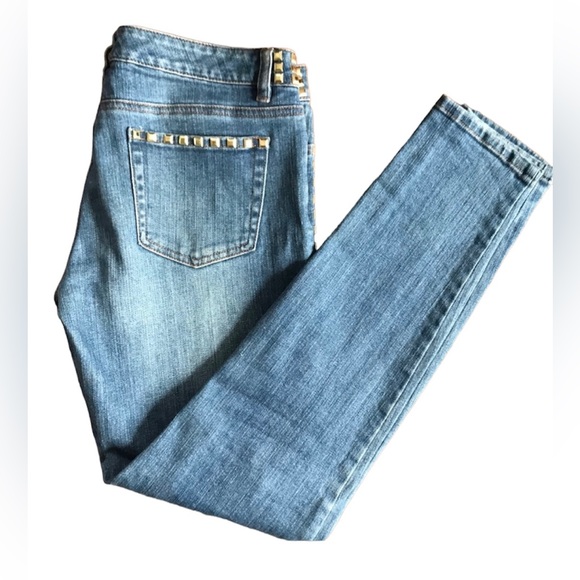 Michael Kors Women’s Size 6 Gold Studded Skinny Jeans Gently Used Like New! - Picture 2 of 5